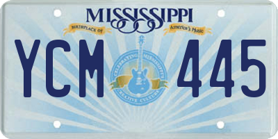 MS license plate YCM445