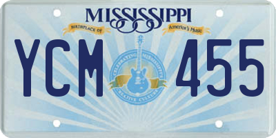 MS license plate YCM455