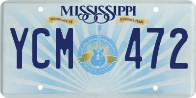 MS license plate YCM472