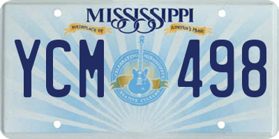 MS license plate YCM498