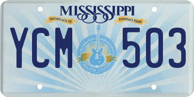 MS license plate YCM503