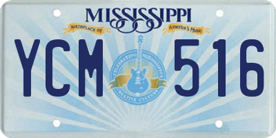 MS license plate YCM516
