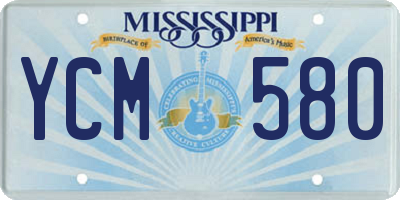 MS license plate YCM580