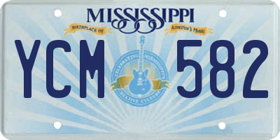 MS license plate YCM582