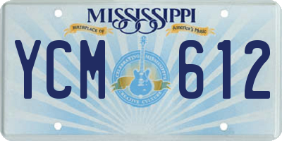 MS license plate YCM612