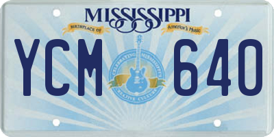 MS license plate YCM640