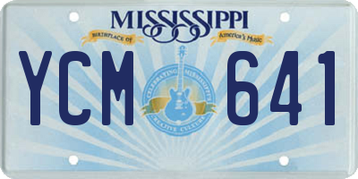 MS license plate YCM641