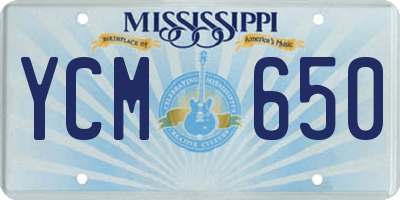 MS license plate YCM650