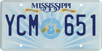 MS license plate YCM651