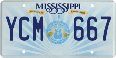 MS license plate YCM667