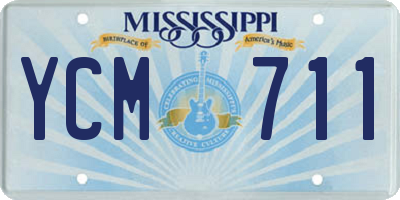 MS license plate YCM711