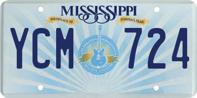 MS license plate YCM724