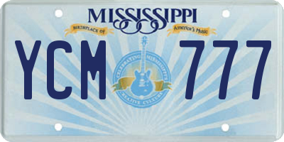 MS license plate YCM777