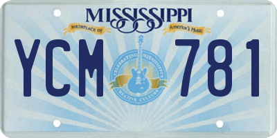 MS license plate YCM781