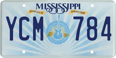MS license plate YCM784