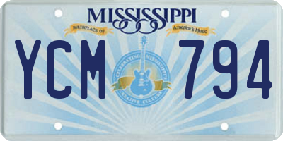 MS license plate YCM794
