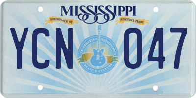 MS license plate YCN047