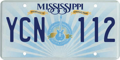MS license plate YCN112