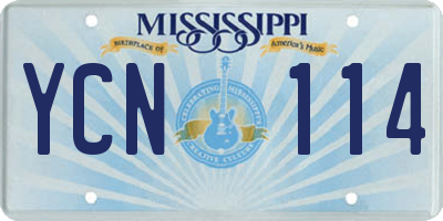 MS license plate YCN114