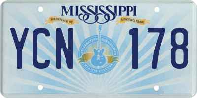 MS license plate YCN178
