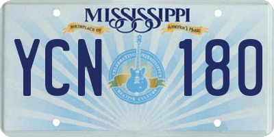 MS license plate YCN180