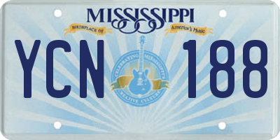 MS license plate YCN188