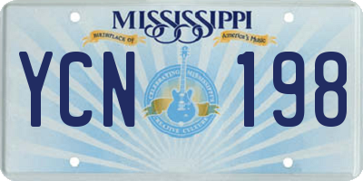 MS license plate YCN198