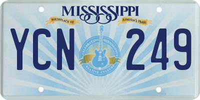 MS license plate YCN249