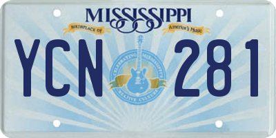 MS license plate YCN281