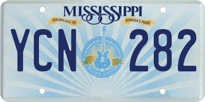 MS license plate YCN282