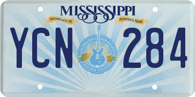 MS license plate YCN284