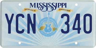 MS license plate YCN340