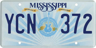 MS license plate YCN372
