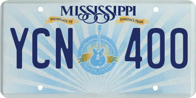 MS license plate YCN400