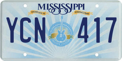 MS license plate YCN417