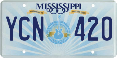 MS license plate YCN420