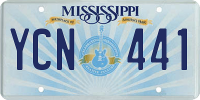 MS license plate YCN441