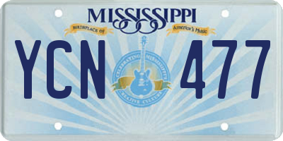 MS license plate YCN477
