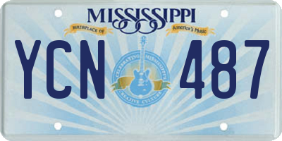MS license plate YCN487