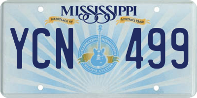 MS license plate YCN499