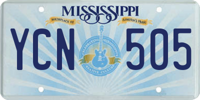 MS license plate YCN505