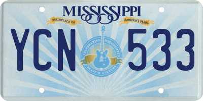 MS license plate YCN533