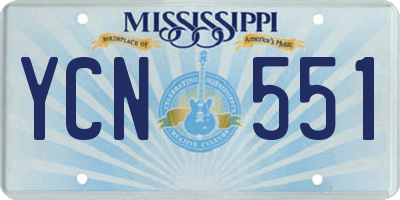 MS license plate YCN551