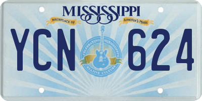 MS license plate YCN624