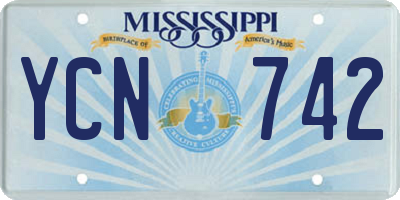 MS license plate YCN742