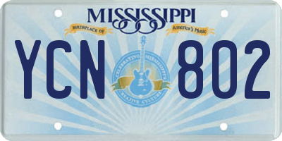MS license plate YCN802