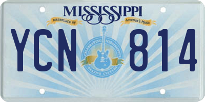 MS license plate YCN814