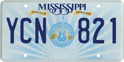 MS license plate YCN821