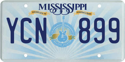MS license plate YCN899