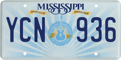 MS license plate YCN936